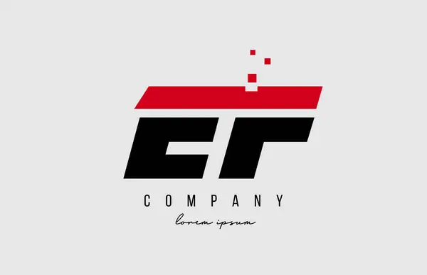 Fアルファベット文字ロゴの組み合わせ赤と黒 ビジネスや企業のための創造的なアイコンデザイン — ストックベクタ