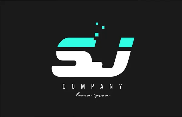 Alfabeto Letra Logotipo Combinação Cor Azul Branco Design Ícone Criativo —  Vetores de Stock
