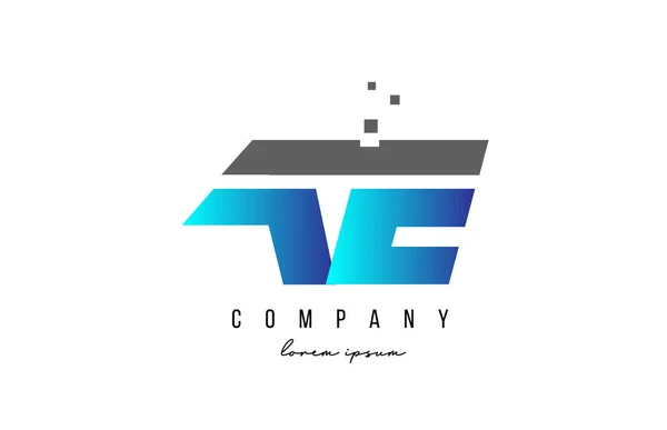 Ae青とグレーのアルファベット文字のロゴの組み合わせ ビジネスのための創造的なアイコンデザイン — ストックベクタ