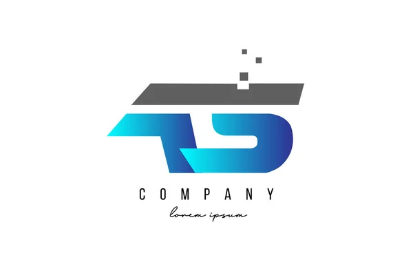 Combinaison Logo Alphabet Lettre Bleu Gris Conception Icône Créative Pour — Image vectorielle