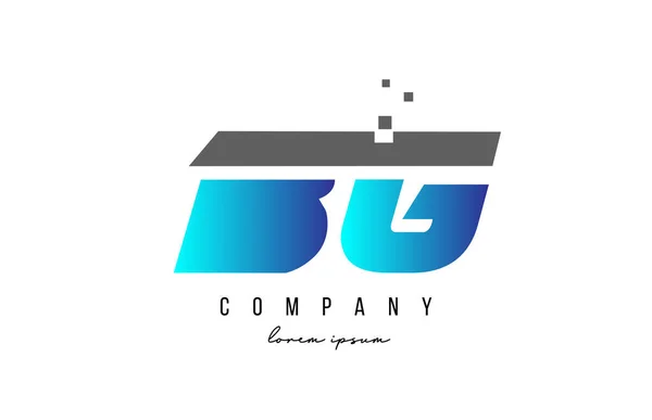 Alphabet Lettre Logo Combinaison Bleu Gris Conception Icône Créative Pour — Image vectorielle