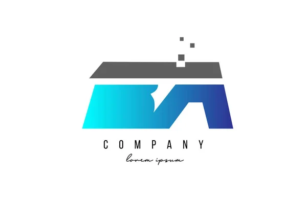 Une Combinaison Alphabet Lettre Logo Bleu Gris Conception Icône Créative — Image vectorielle