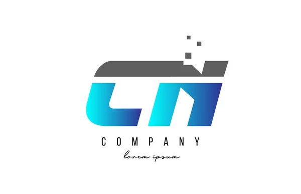 Combinação Logotipo Letra Alfabeto Cor Azul Cinza Design Ícone Criativo —  Vetores de Stock