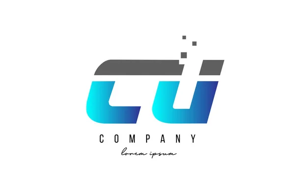 Alfabeto Combinazione Lettere Logo Colore Blu Grigio Icona Creativa Business — Vettoriale Stock