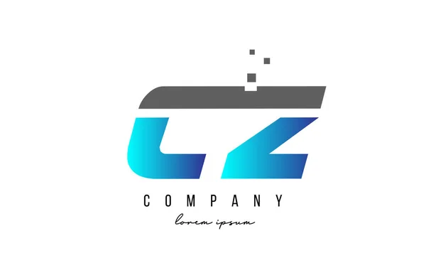 Zアルファベット文字のロゴの組み合わせ青とグレーの色で ビジネスのための創造的なアイコンデザイン — ストックベクタ