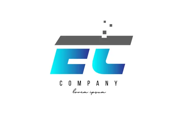 Alphabet Letter Logo Combination Blue Grey Color Creative Icon Design — Stock Vector