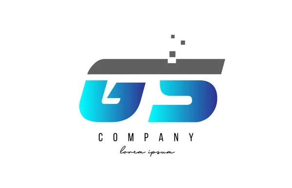 Alphabet Letter Logo Combination Blue Grey Color Creative Icon Design — Stock Vector