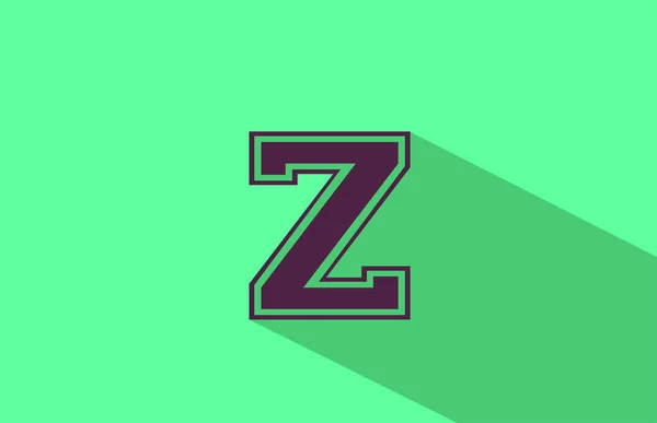字母Z标识图标为褐色和绿色 具有长期阴影的企业和公司的创意设计 — 图库矢量图片