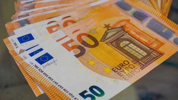 Gran Pila Billetes Papel Moneda Euros Billetes Mucho Dinero Dinero — Foto de Stock