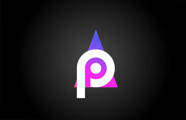 Alfabet Letter Logo Pictogram Voor Bedrijf Bedrijf Roze Blauwe Driehoek — Stockvector
