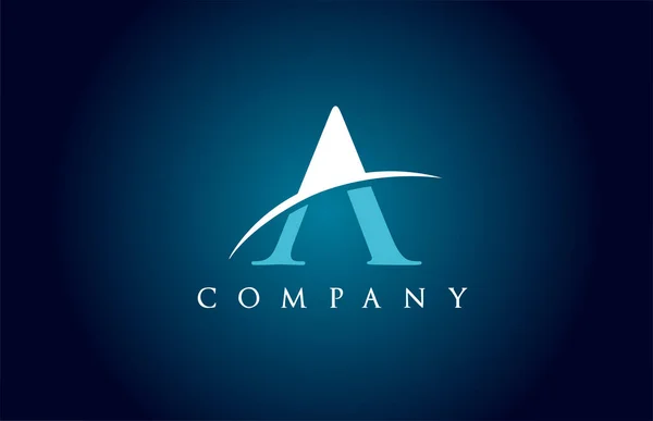 Ícone Logotipo Letra Alfabeto Para Empresa Cor Azul Branco Design — Vetor de Stock