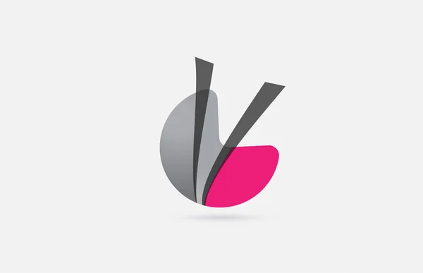 Rose Gris Lettre Alphabet Logo Icône Pour Entreprise Conception Créative — Image vectorielle