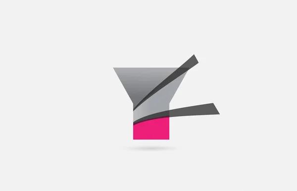 Ροζ Γκρι Αλφάβητο Σύμβολο Γράμμα Για Την Εταιρική Δημιουργικός Σχεδιασμός — Διανυσματικό Αρχείο