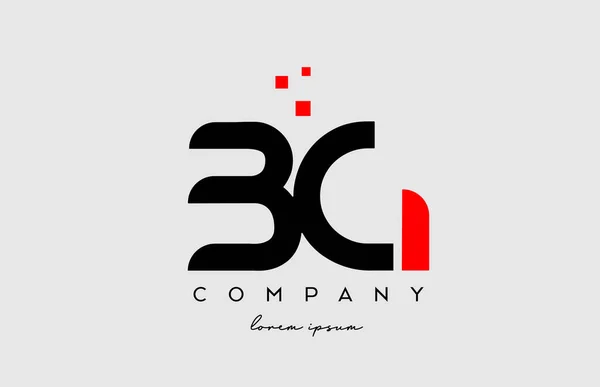 Negro Rojo Alfabeto Letra Logotipo Combinación Iconos Diseño Para Empresa — Vector de stock