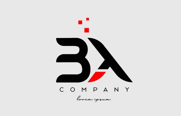 Preto Vermelho Alfabeto Letra Logotipo Ícone Combinação Design Para Empresa — Vetor de Stock