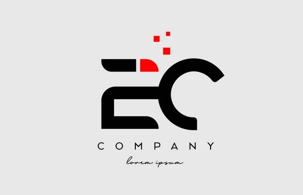 Noir Rouge Alphabet Lettre Logo Icône Combinaison Conception Pour Entreprise — Image vectorielle