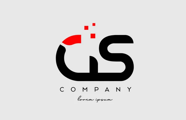 Noir Rouge Lettre Alphabet Logo Icône Combinaison Conception Pour Entreprise — Image vectorielle