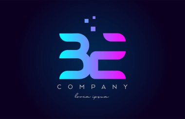 B E alfabesi harfi simge kombinasyonu ol. Şirket ve iş dünyası için pembe mavi renklerde yaratıcı tasarım