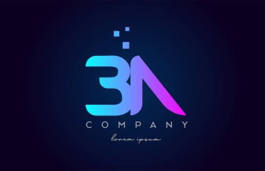 BN B N alfabe harfi simge kombinasyonu. Şirket ve iş dünyası için pembe mavi renklerde yaratıcı tasarım