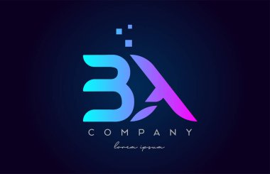 BX B X alfabe harfi simge kombinasyonu. Şirket ve iş dünyası için pembe mavi renklerde yaratıcı tasarım