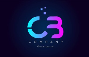 CB C B alfabe harfi simge kombinasyonu. Şirket ve iş dünyası için pembe mavi renklerde yaratıcı tasarım