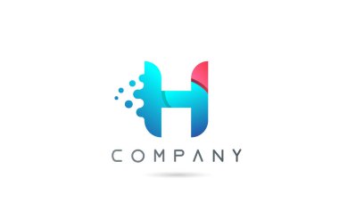 Kabarcık şekilli H-mavi harf logosu. İş ve şirket için yaratıcı alfabe tasarımı