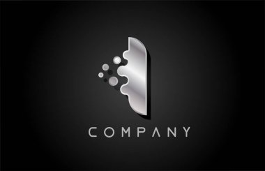 Kabarcık şekilli gri harf logosu simgesi yapıyorum. İş ve şirket için yaratıcı alfabe tasarımı