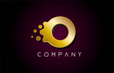 O altın harfli logo ikonu. İş ve şirket için yaratıcı alfabe tasarımı