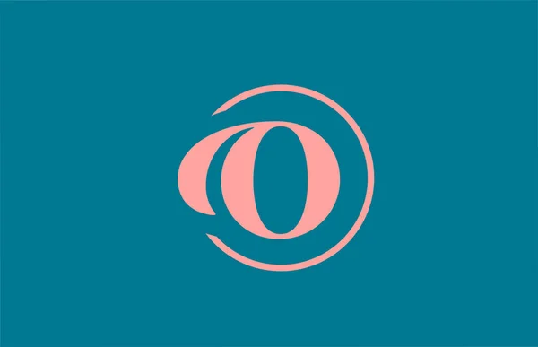 O字母表字母标识图标在彩绘的颜色 蓝色和粉色的公司和商业的优雅和创意的圆形设计 — 图库矢量图片