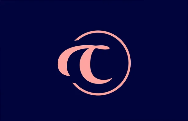 Alfabeto Letra Logotipo Ícone Cores Rosa Azul Design Círculo Elegante — Vetor de Stock