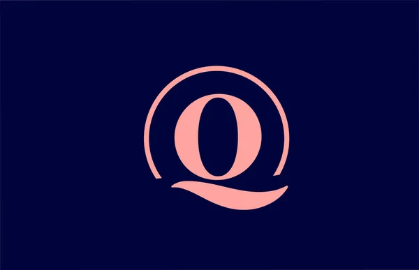 Alfabetet Bokstav Logotyp Ikon Rosa Och Blå Färger Elegant Cirkeldesign — Stock vektor