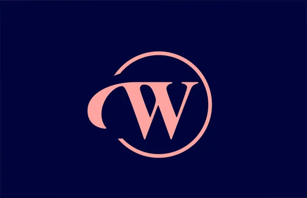 Alphabet Letter Logo Icon Pink Blue Colors Elegant Circle Design — Stock Vector