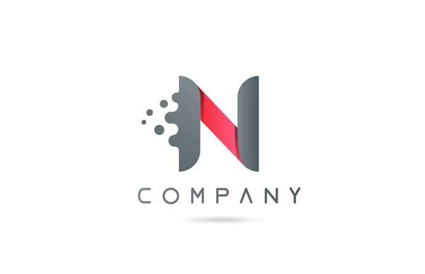 泡の形をしたNピンクグレーのアルファベットの文字のロゴアイコン ビジネスや企業のための創造的なデザイン — ストックベクタ