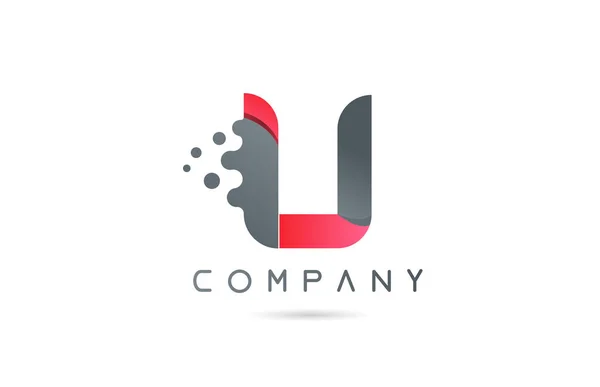 Roze Grijze Alfabet Letter Logo Pictogram Met Bel Vormen Creatief — Stockvector