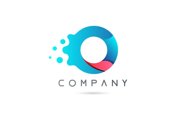 泡の形をしたOピンクブルーの文字のロゴアイコン ビジネスや企業のための創造的なアルファベットのデザイン — ストックベクタ
