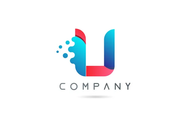 Иконка Логотипа Буквы Розового Голубого Цвета Пузырьками Креативный Дизайн Бизнеса — стоковый вектор