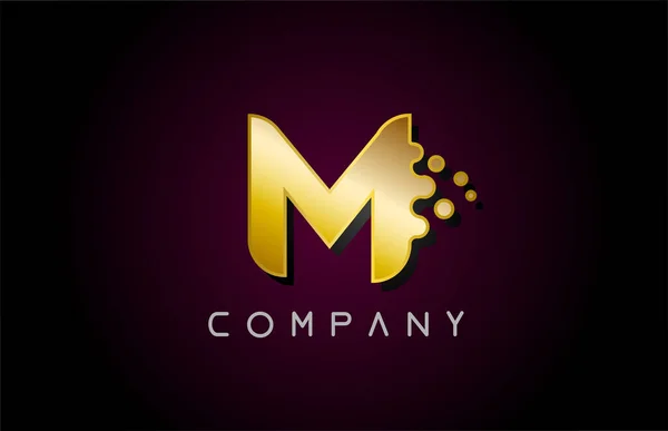 Altın Harfli Logo Simgesi Şirket Için Yaratıcı Alfabe Tasarımı — Stok Vektör