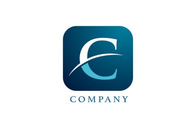 Şirket ve şirket için C mavi alfabe harfi logosu. Yuvarlak kare dizaynlı. Uygulama ya da düğme simgesi olarak kullanılabilir