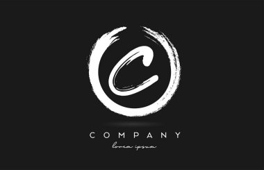 siyah ve beyaz alfabe harfi logo simgesi. Şirket ve şirket için dairesel vintage grunge tasarımı