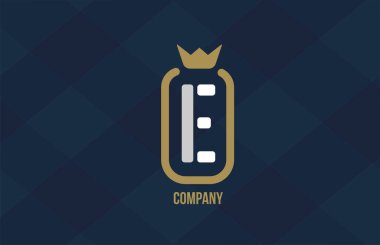 Şirket ve şirket için kral alfabe harfi logosu. Mavi beyaz tasarım. Lüks bir marka için ikon olarak kullanılabilir. 