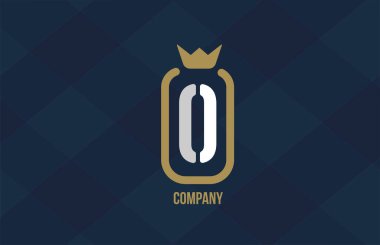 Şirket ve şirket için Kral Crown alfabe harfi logosu. Mavi beyaz tasarım. Lüks bir marka için ikon olarak kullanılabilir. 