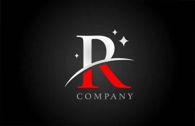 Şirket için R alfabesi harfi logosu ve şirket siyah ve beyaz renklerde. Yıldızlı yaratıcı tasarım. Logoti ya da damgalama için kullanılabilir.