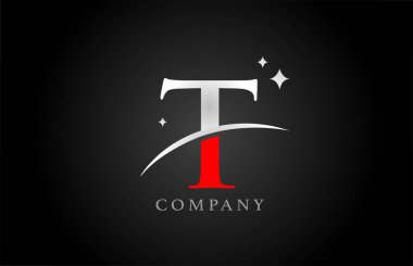 Şirket ve şirket için alfabe harfi logosu. Siyah ve beyaz renklerde. Yıldızlı yaratıcı tasarım. Logoti ya da damgalama için kullanılabilir.