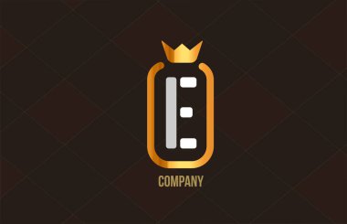 Şirket ve şirket için altın kral alfabe harfi logosu. Altın lüks tasarım. Bir marka veya ürün için simge olarak kullanılabilir