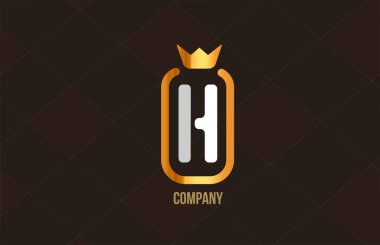 Şirket ve şirket için H altın kral alfabe harf logosu. Altın lüks tasarım. Bir marka veya ürün için simge olarak kullanılabilir