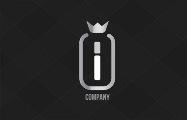 Şirketler ve şirketler için gümüş kral alfabe harfi logosu yapıyorum. Gri renkli lüks tasarım. Bir marka veya ürün için simge olarak kullanılabilir