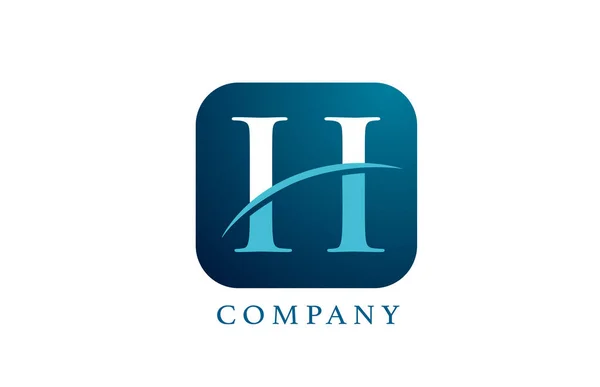 Logotipo Letra Alfabeto Azul Para Empresa Empresa Diseño Cuadrado Redondeado — Vector de stock