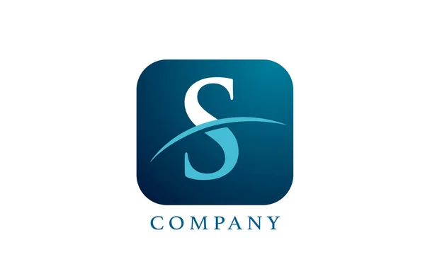 Logo Huruf Abjad Biru Untuk Perusahaan Dan Perusahaan Rounded Persegi - Stok Vektor