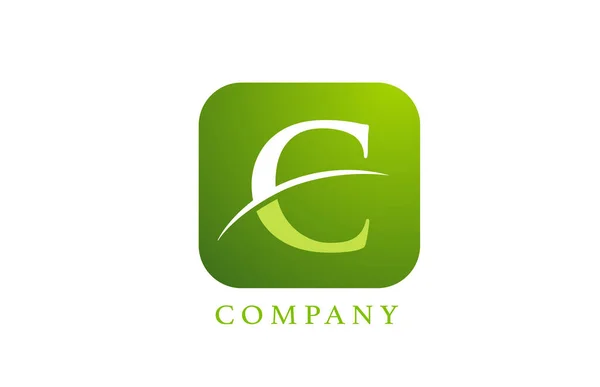 Alphabet Lettre Logo Pour Entreprise Société Couleur Verte Design Carré — Image vectorielle