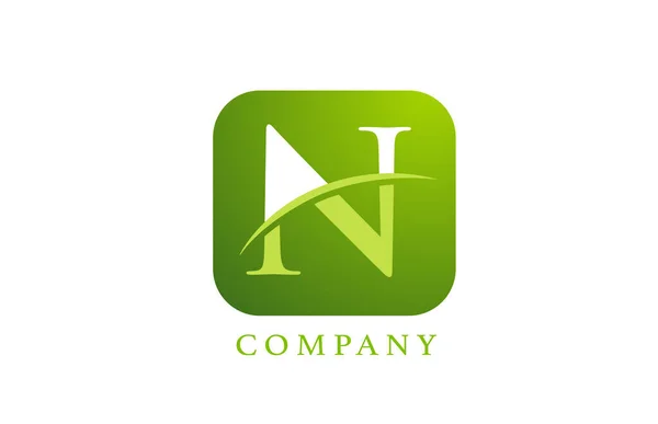 Αλφάβητο Λογότυπο Για Εταιρεία Και Εταιρικά Πράσινο Χρώμα Στρογγυλό Τετράγωνο — Διανυσματικό Αρχείο